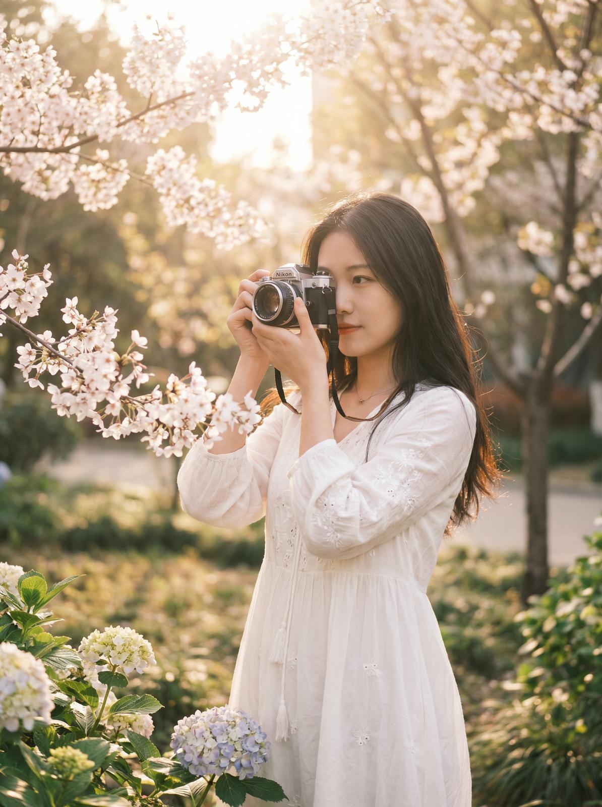 学生情侣原创春日校园写真传媒