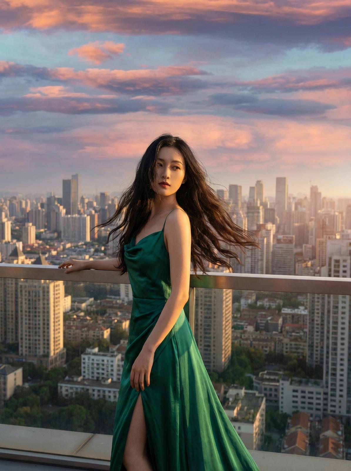 学生情侣城市夜景传媒短片